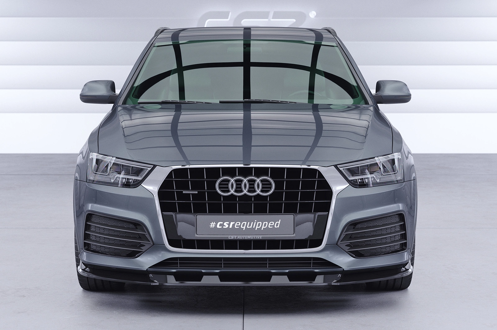 Voorspoiler passend voor Audi Q3 (8U) Glans Zwart van CSR Automotive (2014-2018 Facelift)