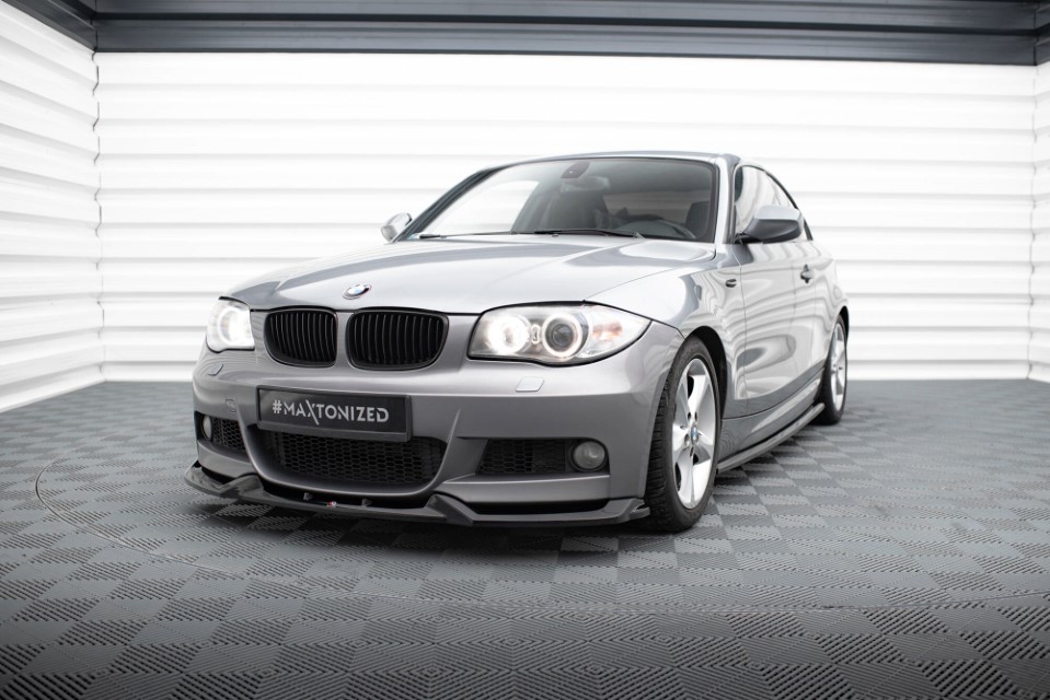Voorspoiler passend voor BMW 1 E82 Glanzend Zwart Maxton V.1