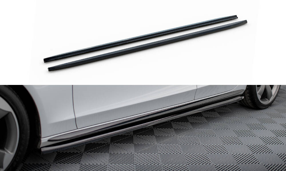Zijskirts passend voor Audi A4 Competition B8 FL Maxton Glans Zwart