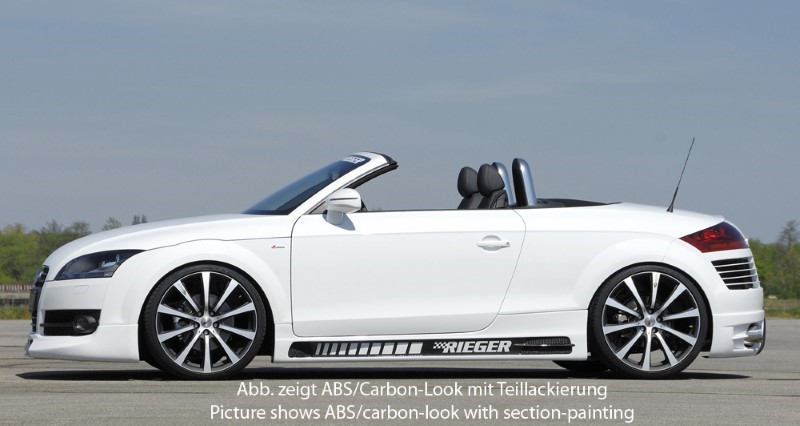 Zijskirts passend voor Audi TT 8J ABS Carbon-look Rieger