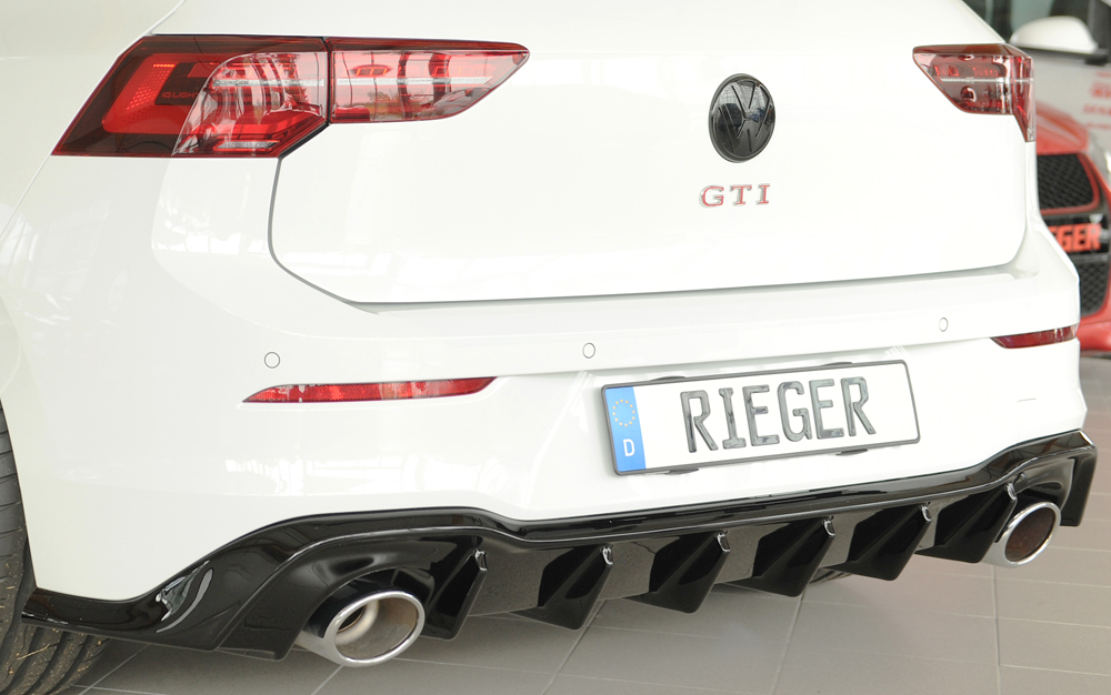 Diffuser passend voor Volkswagen Golf 8 GTI Clubsport Rieger Glans Zwart
