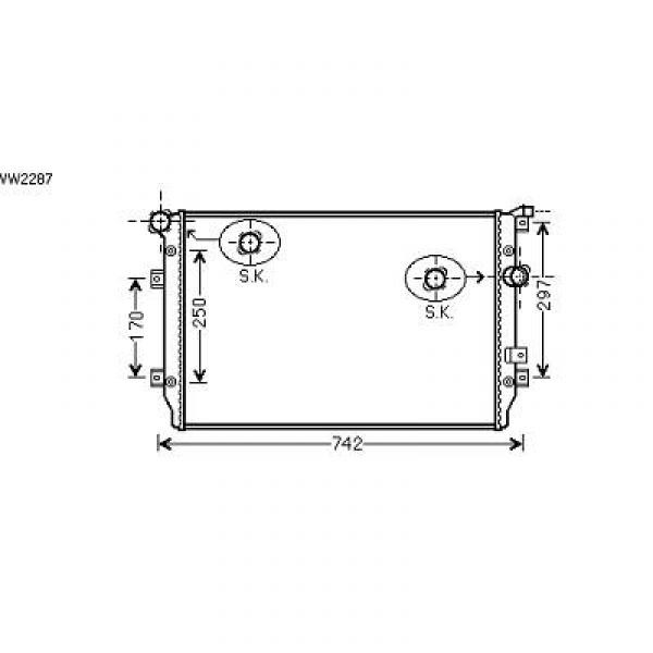 Radiator TIGUAN 07->> 650x406x27 1.4I-16V FSI +/-A/C
