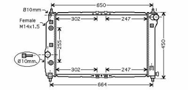 Radiator Chevrolet Kalos 03-04 600x415 1.4I-16V AUTOMAAT +AC