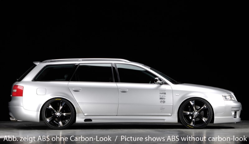 Zijskirts passend voor Audi A6 4B ABS Carbon-look Rieger