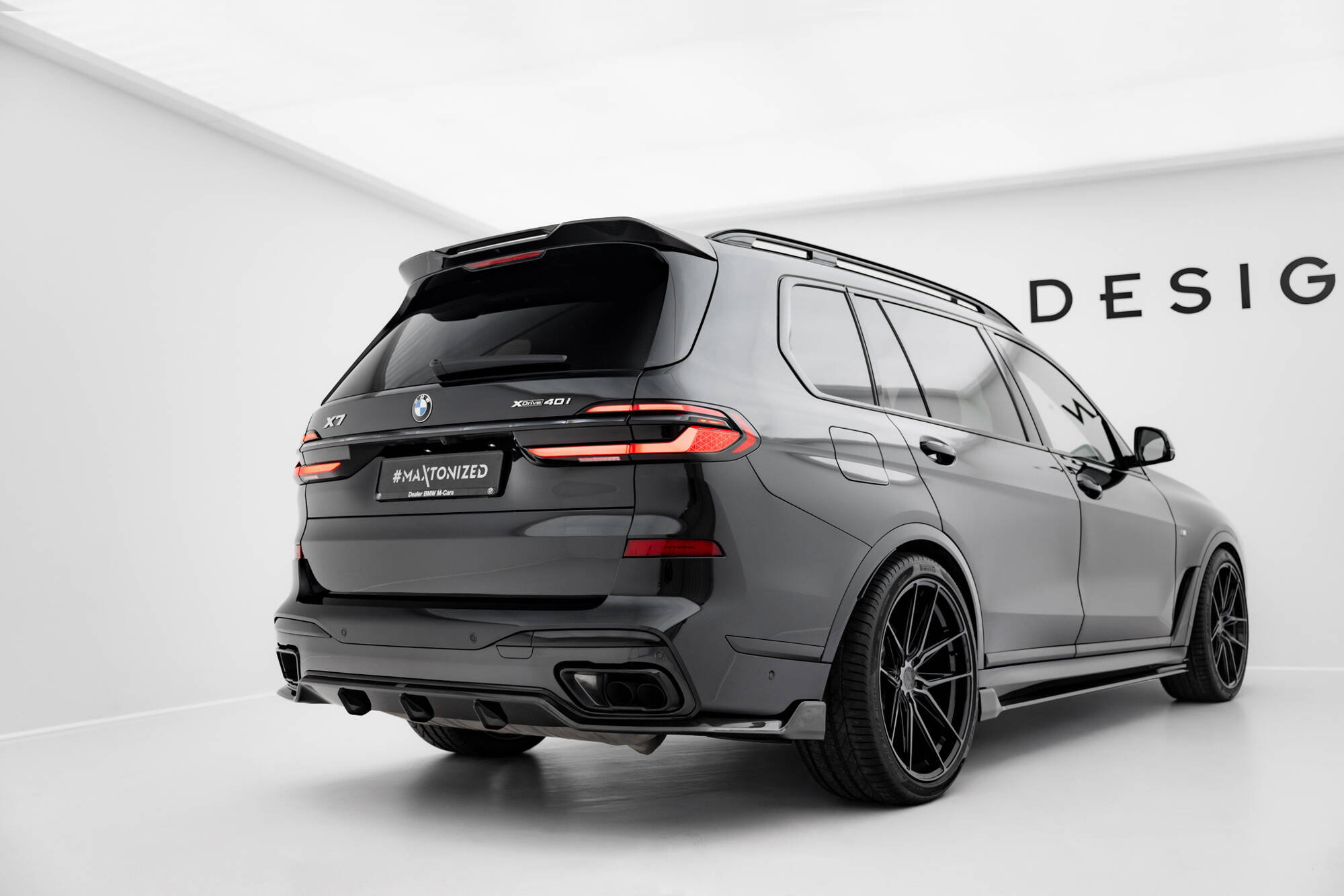 Carbon Fiber Achter Diffuser passend voor BMW X7 M-Pack G07 Facelift Maxton Glanzend zwart