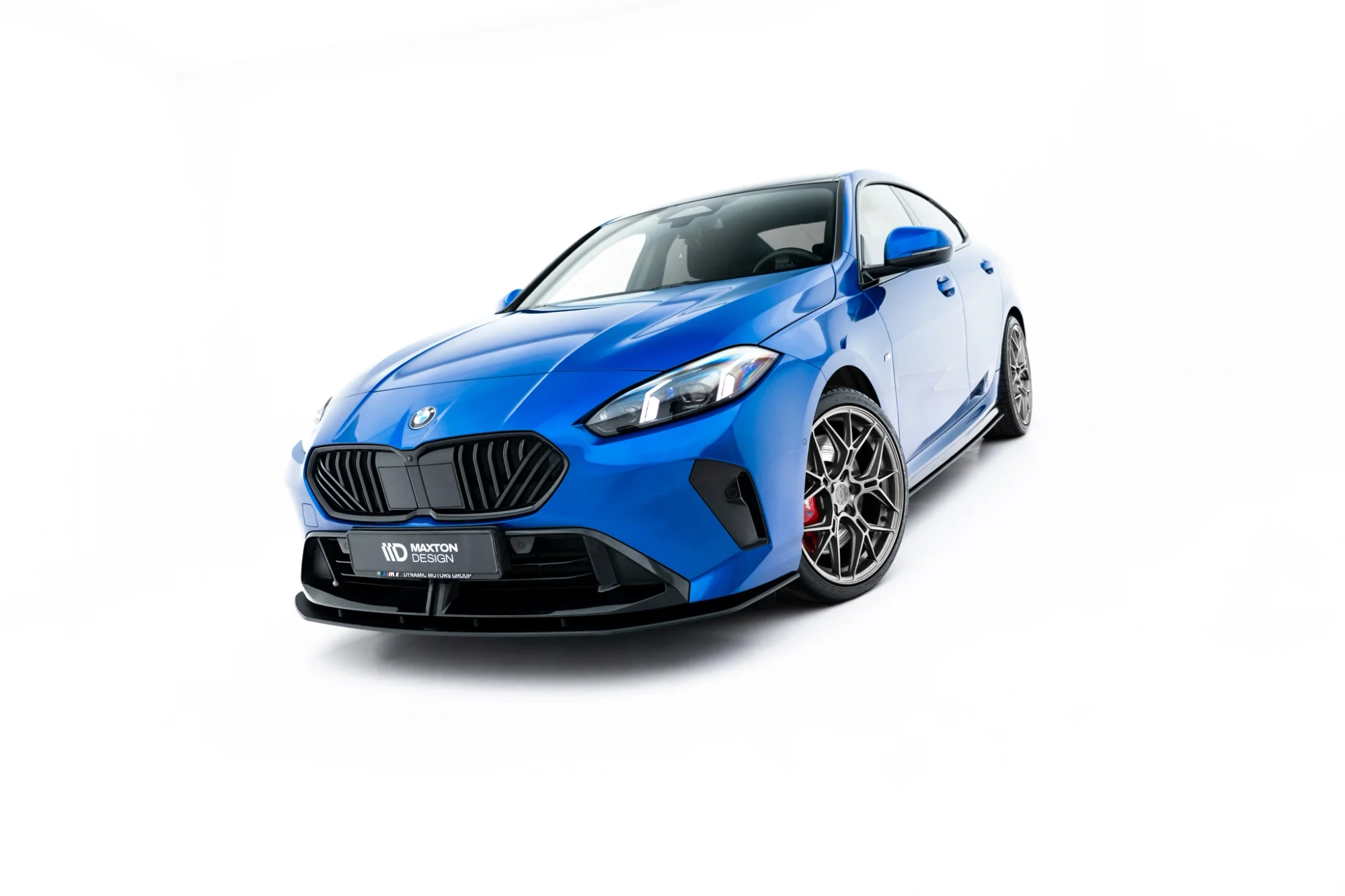 Street Pro Voorspoiler passend voor BMW M135i F70 / BMW 2M-PACK F74 Maxton Glanzend zwart