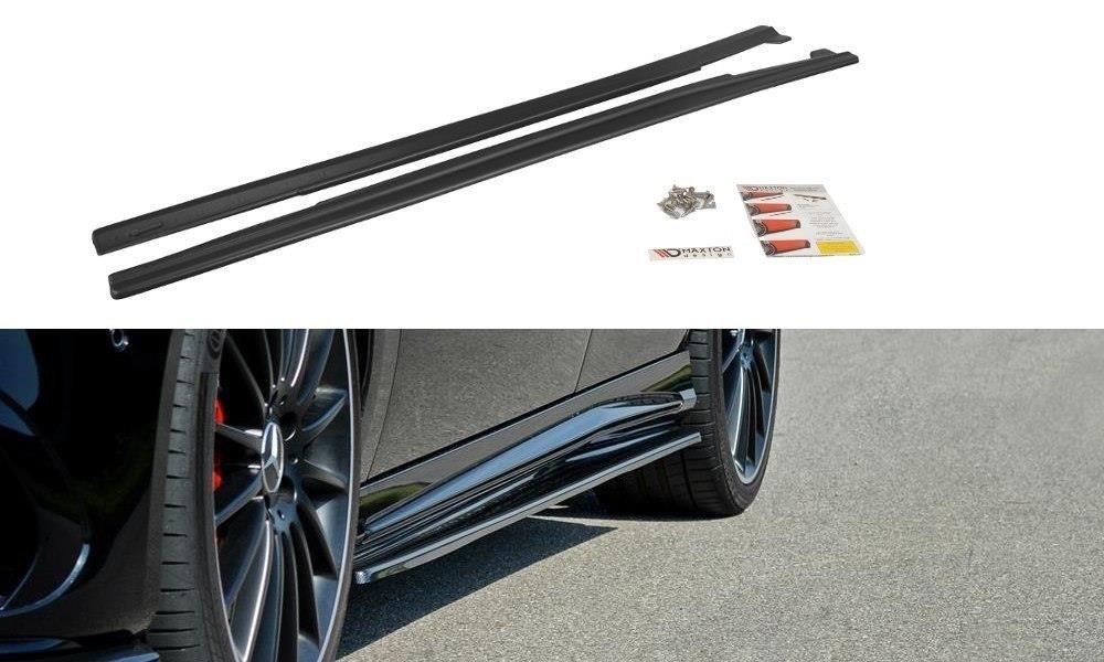 Zijskirts passend voor Mercedes A45 W176 CLA45 W117 AMG Facelift Glans Zwart