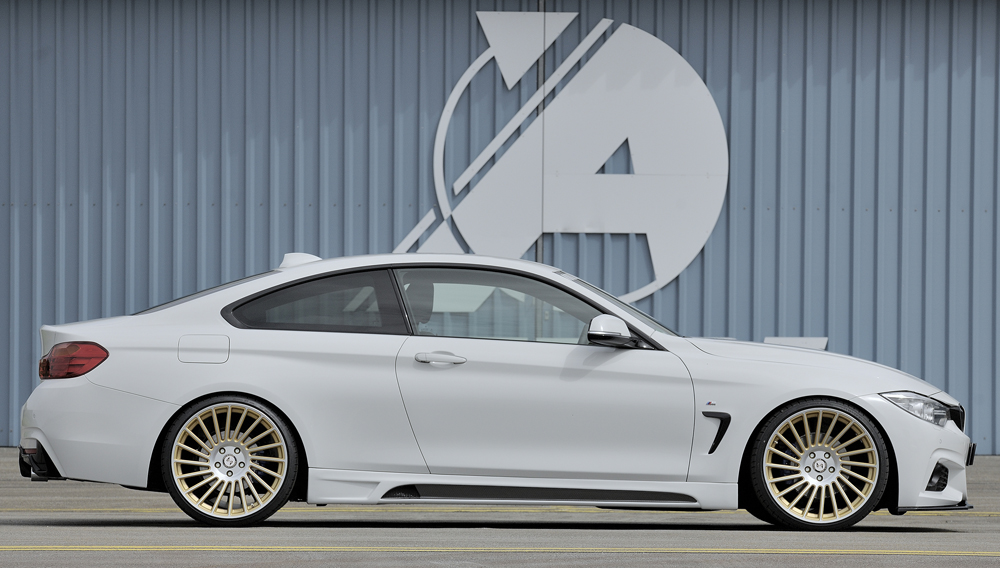 Voorspoiler passend voor BMW 4 Serie M Pakket F32 F33 F36 Rieger Glans Zwart