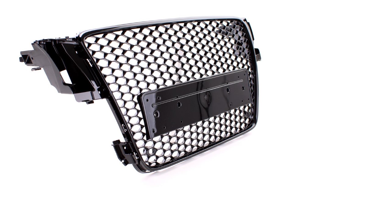 Grill passend voor Audi A5 8T (2007-2011) RS Design Piano Black Embleemloos