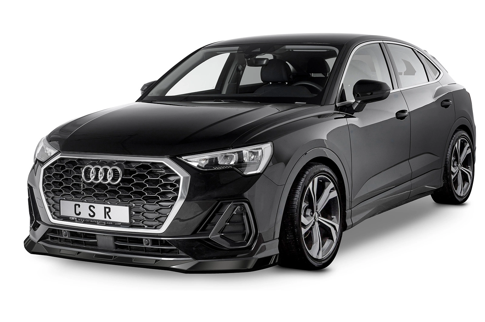 Voorspoiler passend voor Audi Q3 Sportback (Typ F3) 2019–heden – CSR Automotive – Glans Zwart