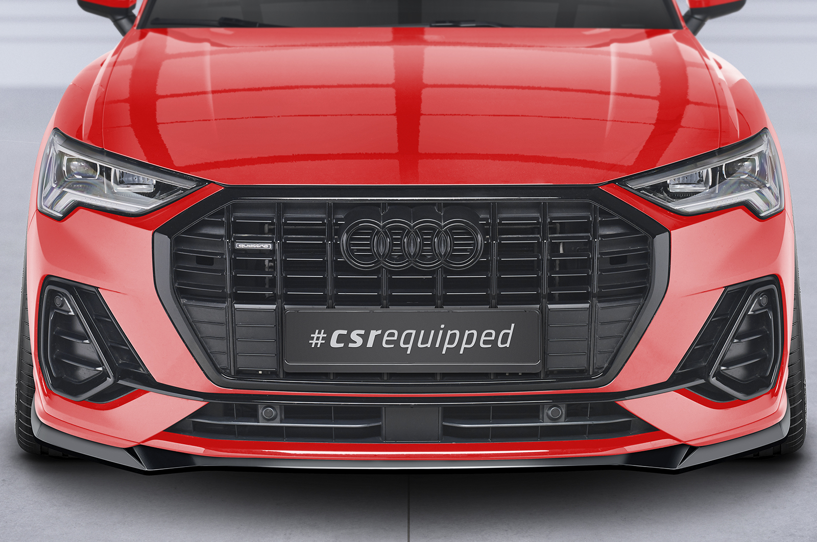 Voorspoiler passend voor Audi Q3 S-Line F3 CSR Glans Zwart