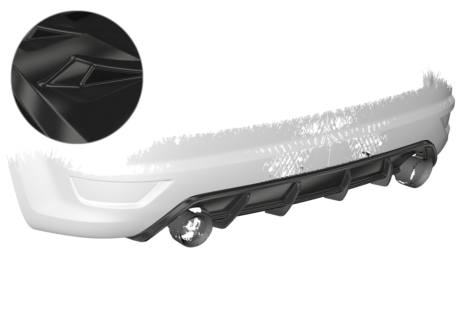 Achter aanzet Ford Focus ST MK2 CSR glans Zwart