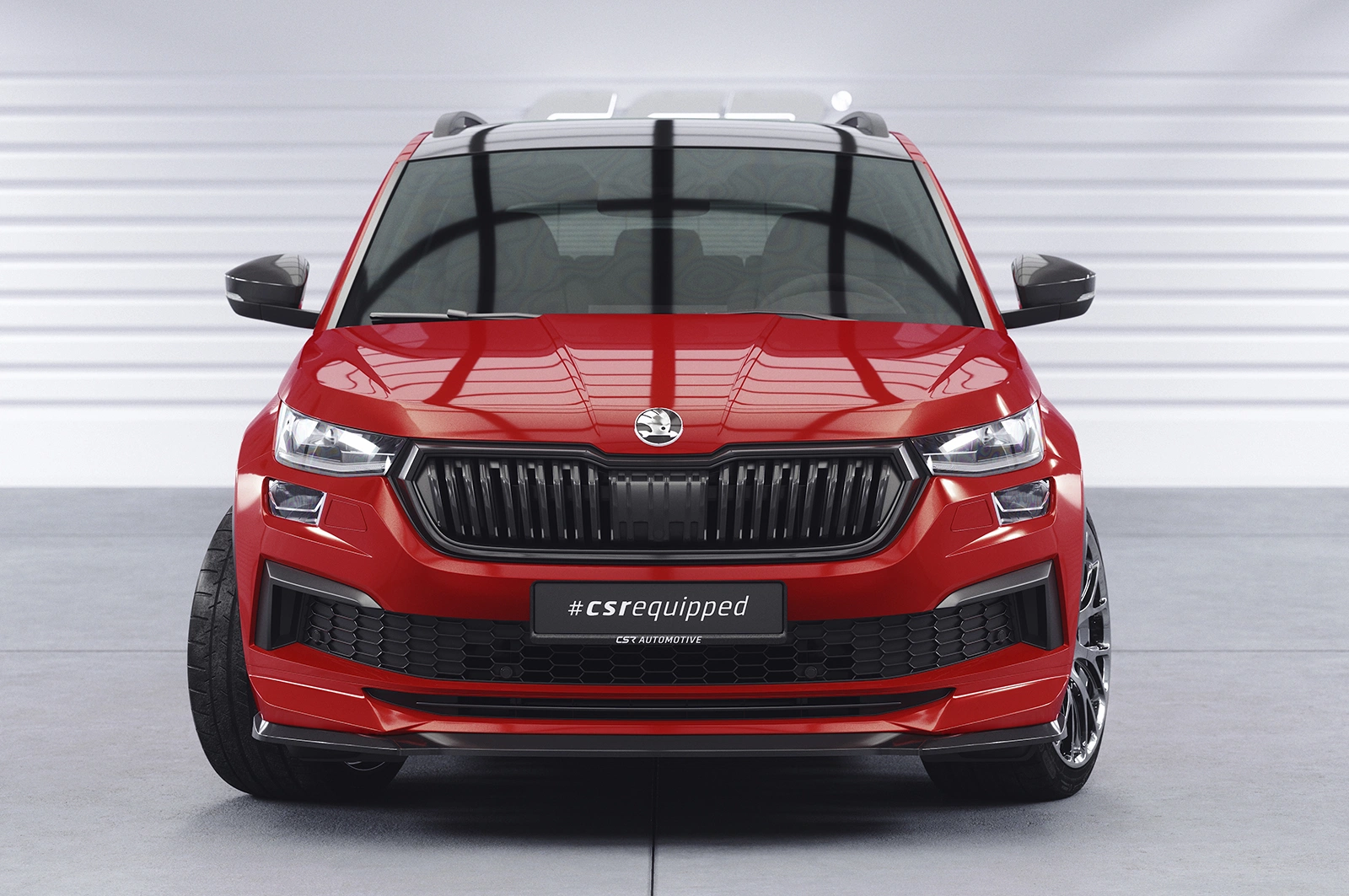 Voorspoiler passend voor Skoda Kodiaq (Facelift) 2021- Glans Zwart – CSR