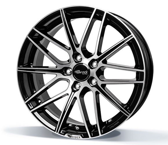 Brock B34 7,5x17 5x108 ET45 zwart glanzend / front gepolijst (SG
