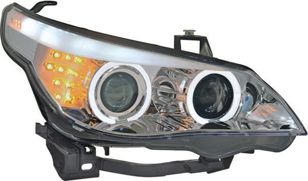 Koplampen passend voor BMW E60 Chrome 04 -07 LED F10 look