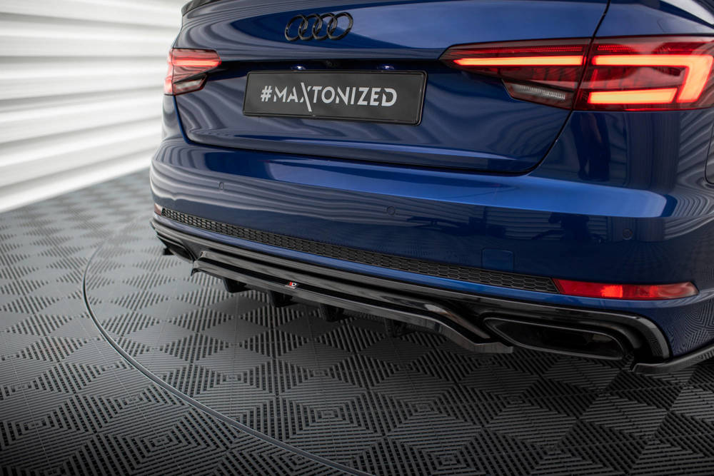 Diffuser passend voor Audi A4 Competition B9 FL Maxton Glans Zwart