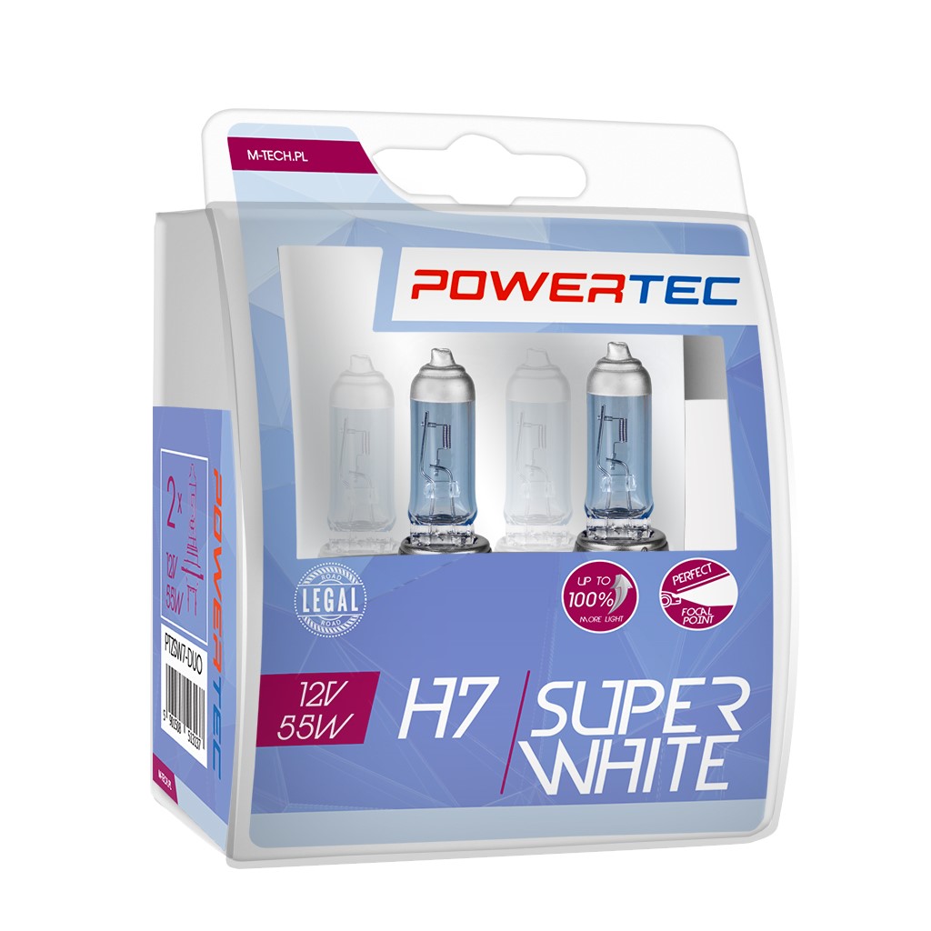 H7 lampen SuperWhite 12V DUO Mtech Powertec