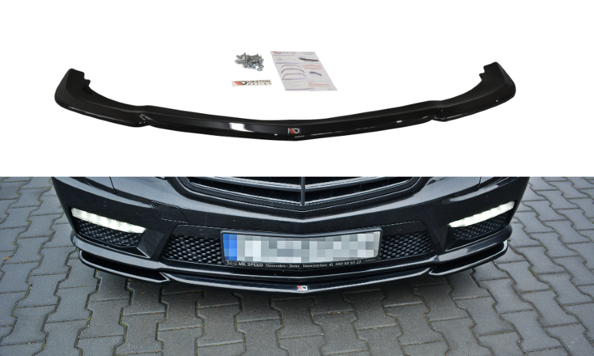 Voorspoiler passend voor Mercedes E63 AMG W212 Maxton Design glans zwart