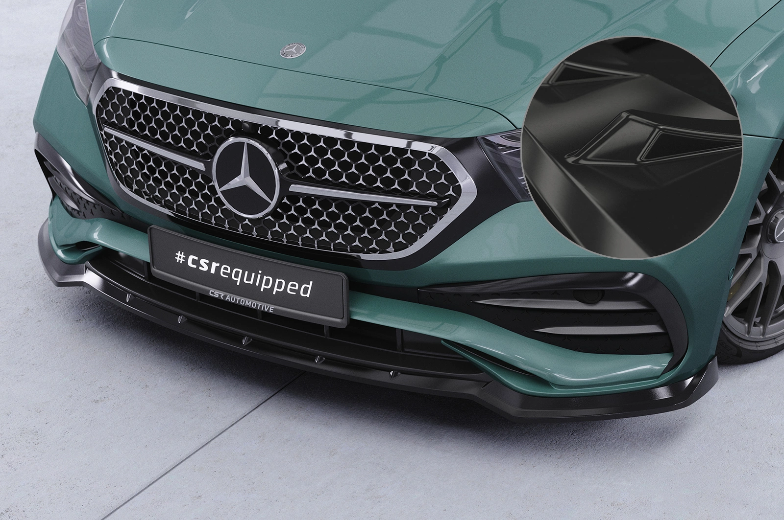 Voorspoiler passend voor Mercedes-Benz E-Klasse W214 / S214 Glans Zwart – CSR Automotive 