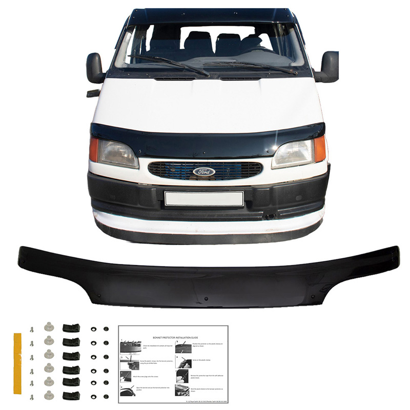 Motorkapbeschermer (steenslagcover)  Ford Transit MK5 1993-2002 - Glanzend zwart