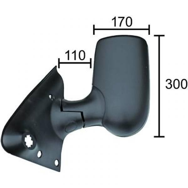 BuitenSpiegel links FORD TRANSIT 00->> ELEK. Verstelbaar/VERWARM
