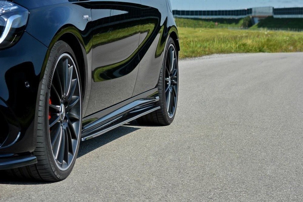 Zijskirts passend voor Mercedes A45 W176 CLA45 W117 AMG Facelift Glans Zwart