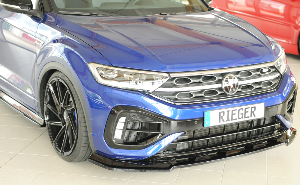 Voorspoiler passend voor VW T-Roc A1 R/R-line 2022- Rieger Glossy black