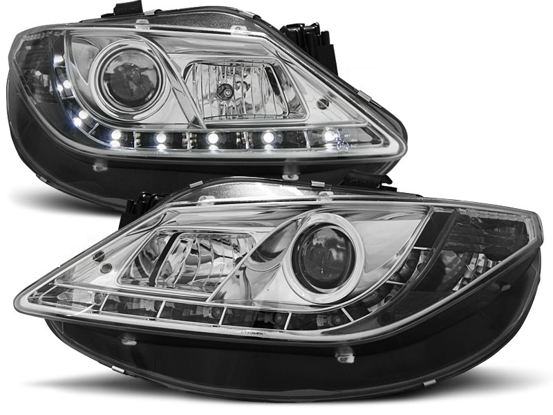 Set Koplampen incl. DRL  Seat Ibiza 6J 3/5-deurs 2008-2012- - Chroom