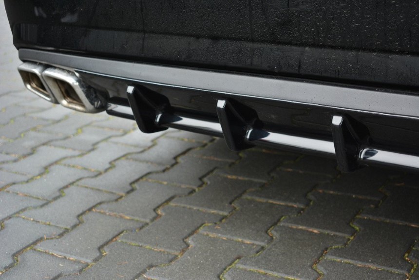 Diffuser passend voor Mercedes E63 AMG W212 Maxton Design glans zwart