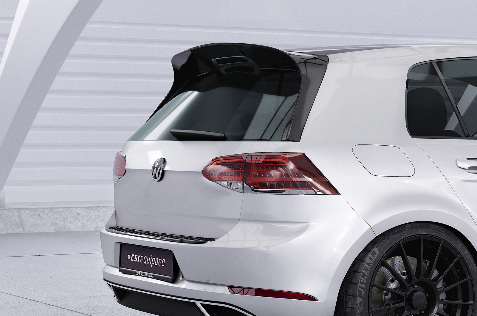 Spoiler passend voor Volkswagen Golf 7 Clubsport Look CSR Glans Zwart