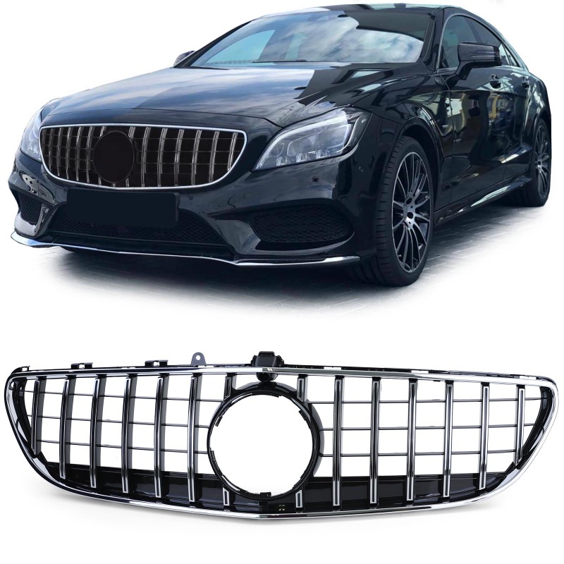 Grill passend voor Mercedes CLS C218 Facelift 14-18 GT Design Zwart/Chroom
