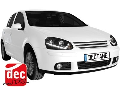 Koplampen passend voor VW Golf V 03-09 Devil Eyes real DRL LED Zwart voor origi