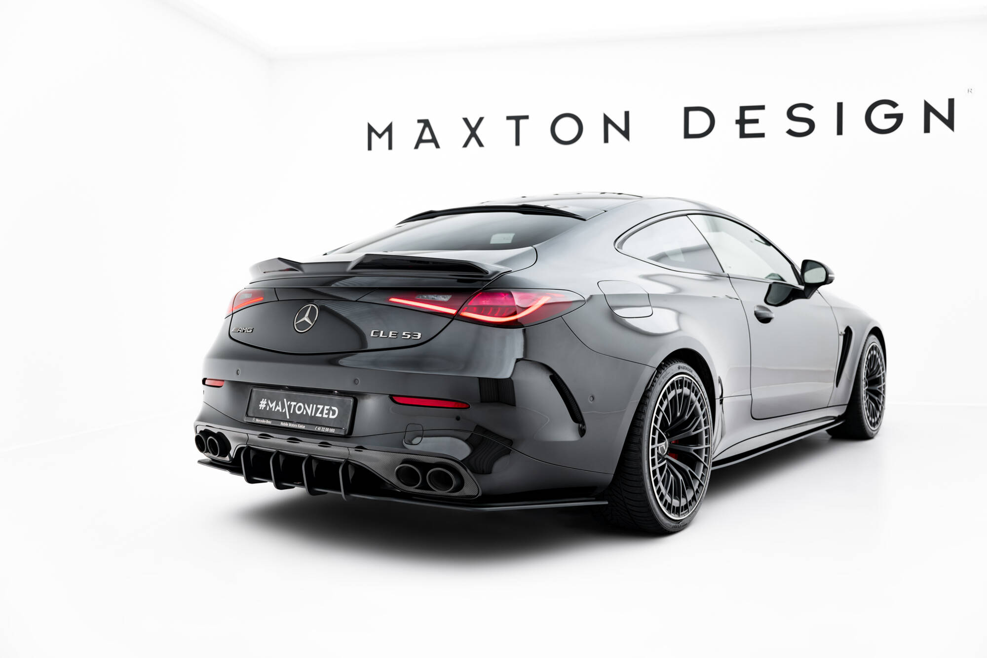 Street Pro Achter Diffuser passend voor Mercedes-AMG CLE 53 C236 Maxton Glanzend zwart