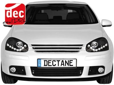 Koplampen passend voor VW Golf V 03-09 Devil Eyes real DRL LED Zwart voor origi