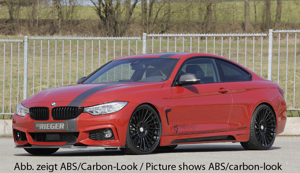 Voorspoiler passend voor BMW 4 Serie M Pakket F32 F33 F36 Rieger Glans Zwart