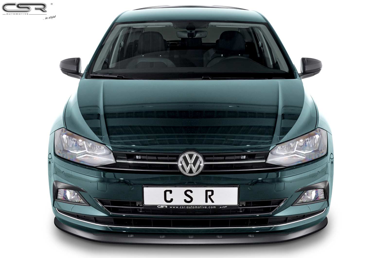 Voorspoiler passend voor VW Polo VI 2G (Typ AW) Glans Zwart – 09/2017–03/2021