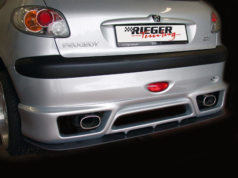 Achterbumper Diffuser Peugeot 206 grote achterbumper Rieger