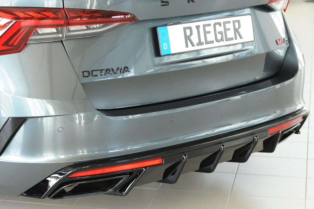 Diffuser passend voor Skoda Octavia RS (NX) Rieger Glans Zwart