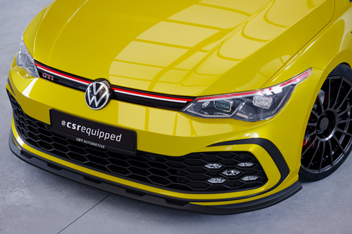 Voorspoiler passend voor Volkswagen Golf 8 GTI GTD GTE R-Line CSR Glans Zwart