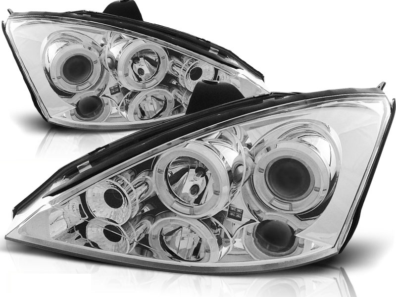 Koplampen Ford Focus 01-04 Angel Eyes chroom