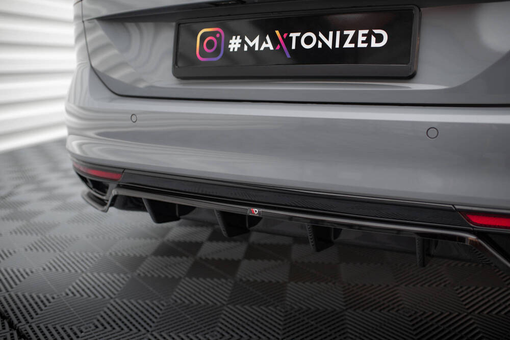 Diffuser passend voor Volkswagen Passat R-Line B8 FL Glans Zwart Maxton