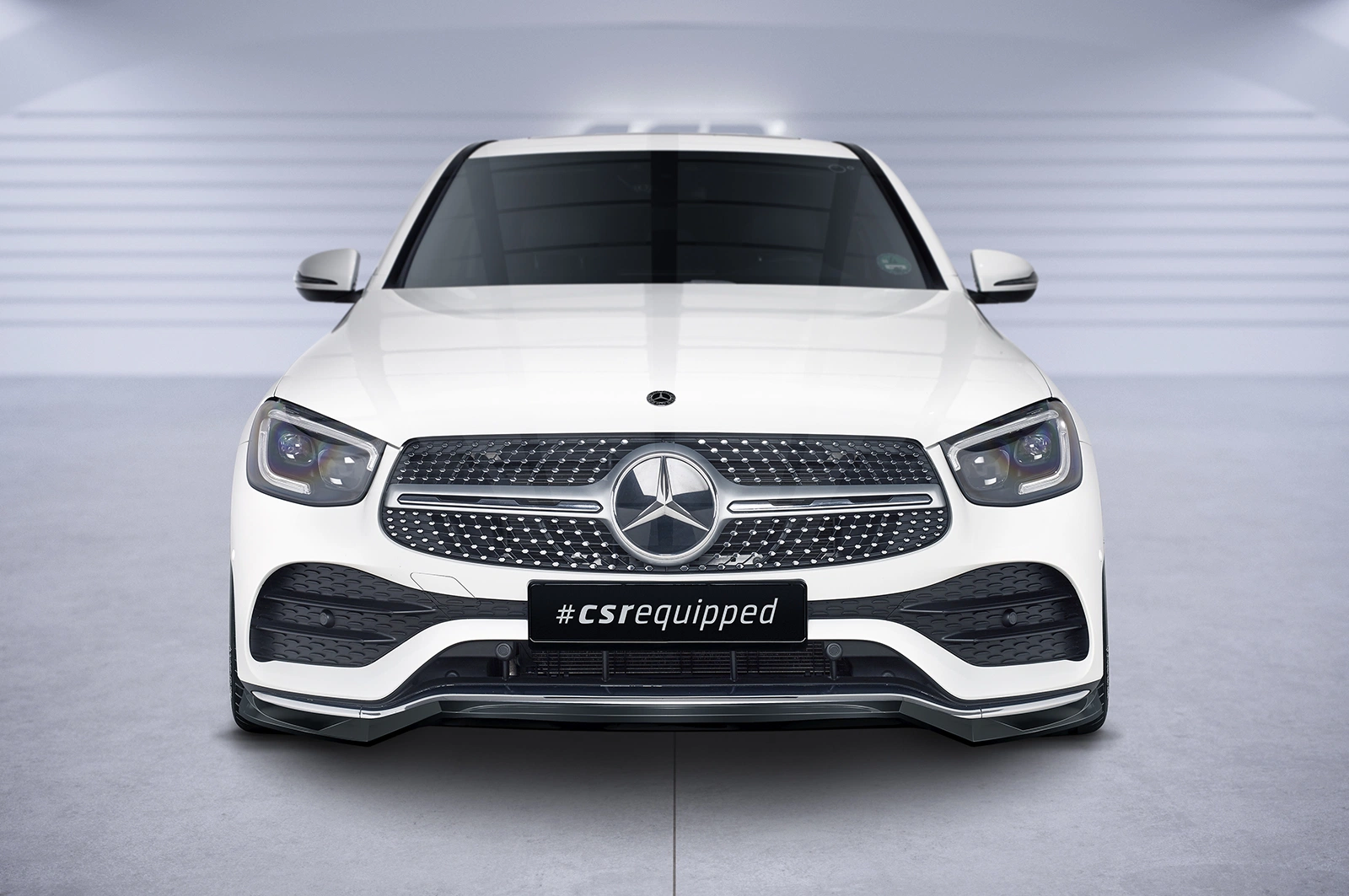 Voorspoiler passend voor Mercedes-Benz GLC (C253/X253) AMG-Line glans zwart