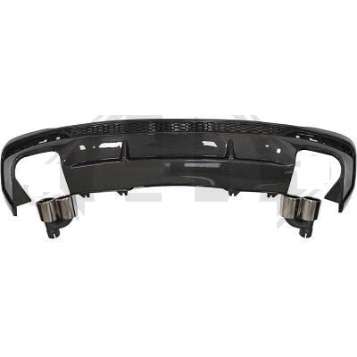 Achterbumper Diffuser passend voor Audi A4 B9 19- S4 Look S-Line Carbon Look
