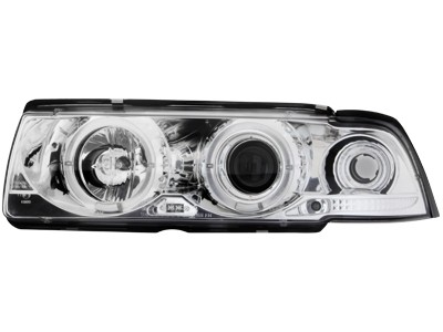Koplampen passend voor BMW E36 Limousine/Touring Angel Eyes Chroom