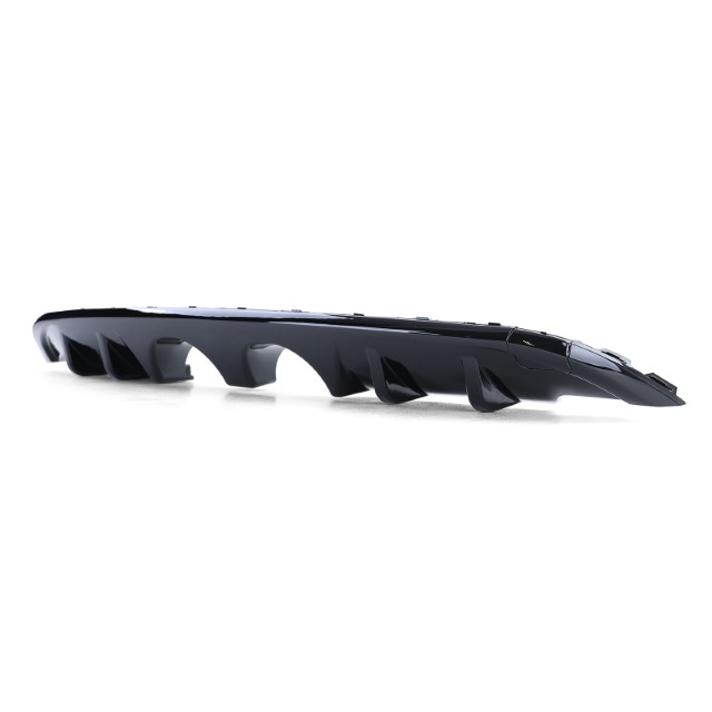 Achterbumper Diffuser passend voor VW Golf VI R32 Look Glans Zwart