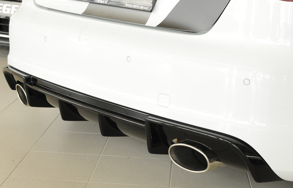 Achterbumper Diffuser passend voor Audi A3 8V 12-16 3deurs/Sportback Glossy black Rieger