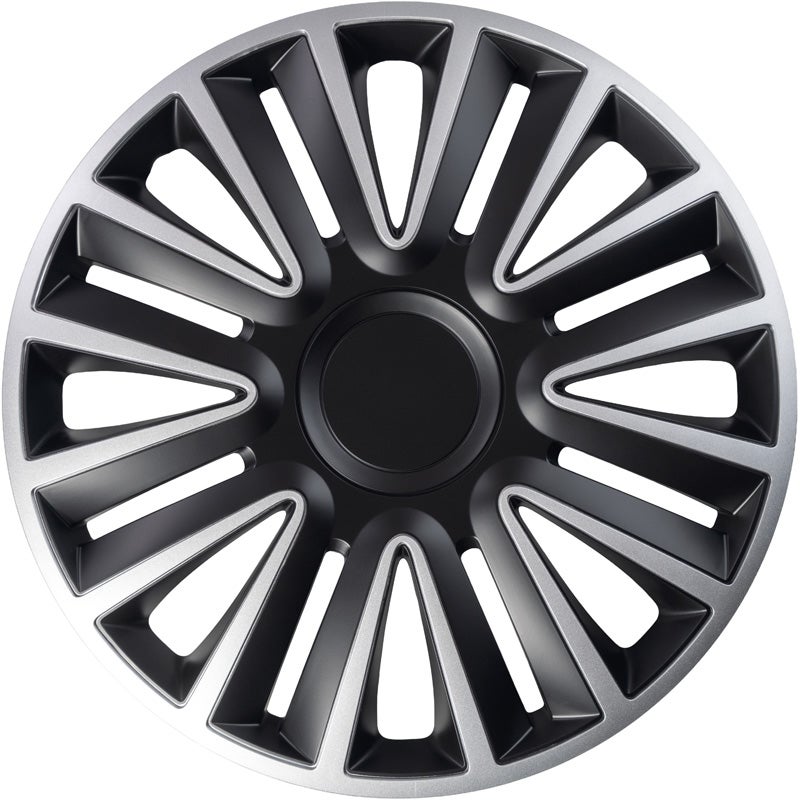 4-Delige Wieldoppenset Quadro 15-inch zilver/zwart