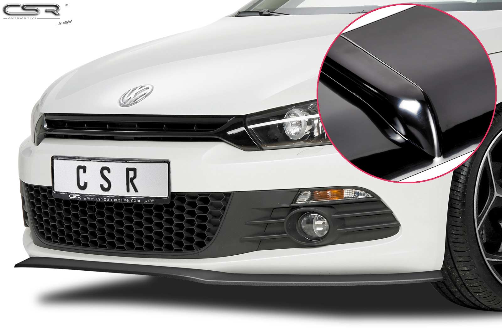 Voorspoiler passend voor Volkswagen Scirocco CSR Glans Zwart