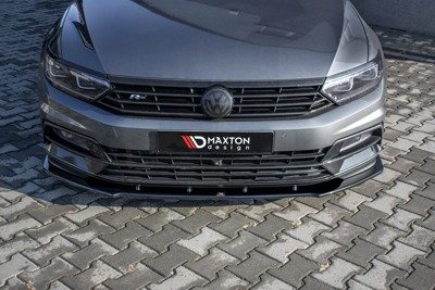 Voorspoiler passend voor VW Passat R-Line B8 Glans Zwart