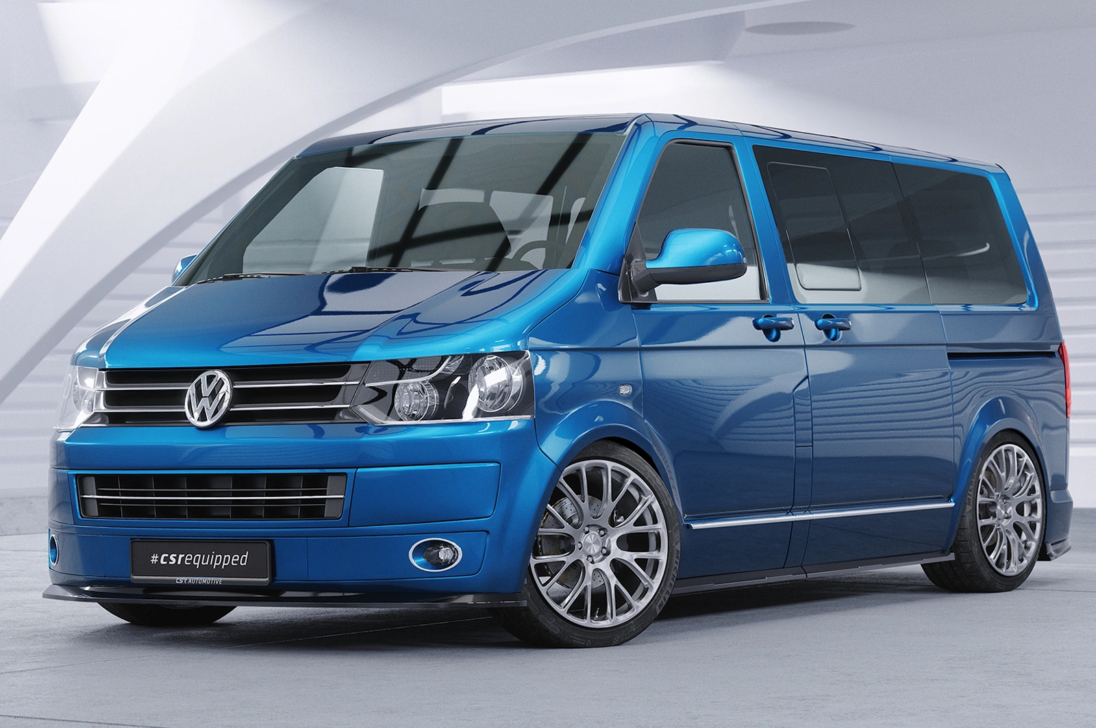 Voorspoiler passend voor VW T5 Bus glans zwart – 09/2009–07/2015